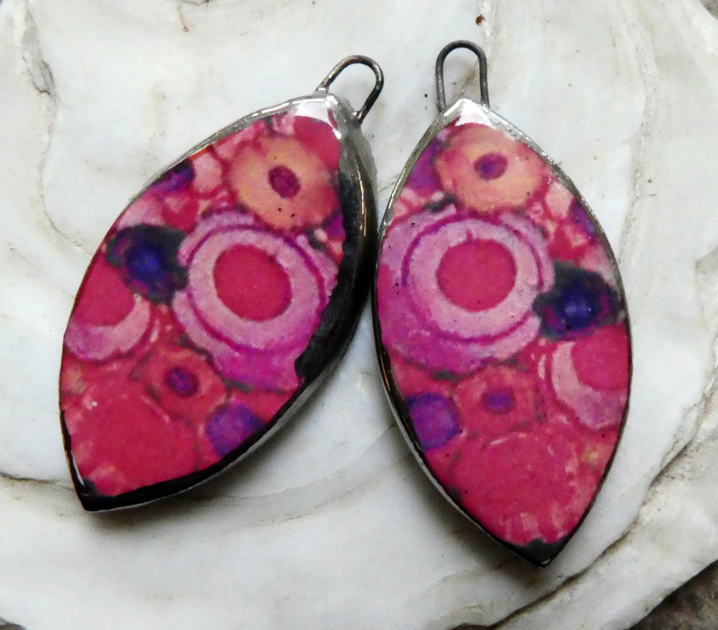 Ceramic Painted Drop Decal Earring Charms #6