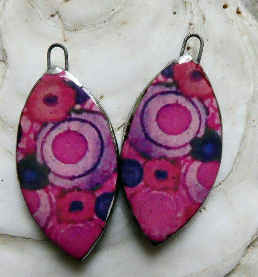 Ceramic Painted Drop Decal Earring Charms #7