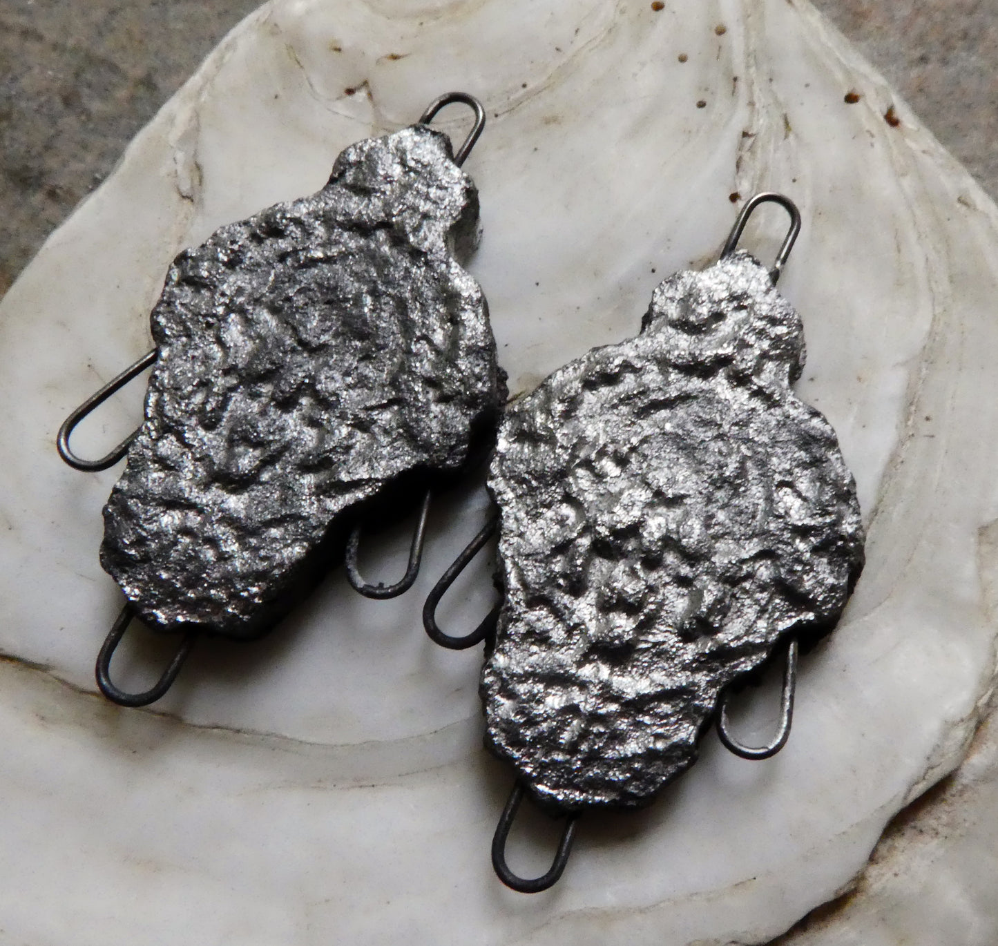 Ceramic Filligree Earring Connectors - Fine Silver