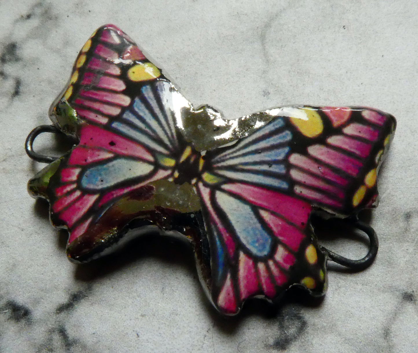 Ceramic Decal Butterfly Bracelet Bar - #5