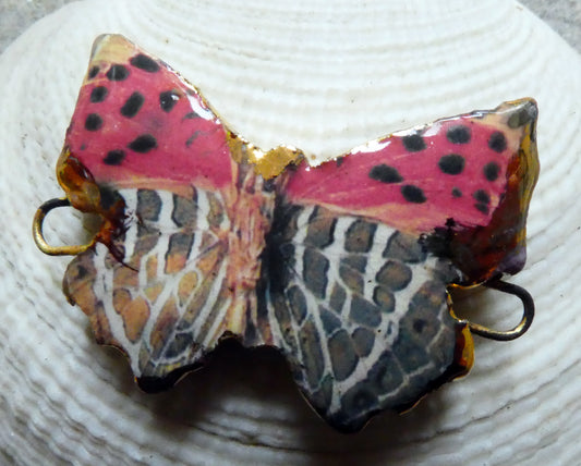 Ceramic Decal Butterfly Bracelet Bar - #7