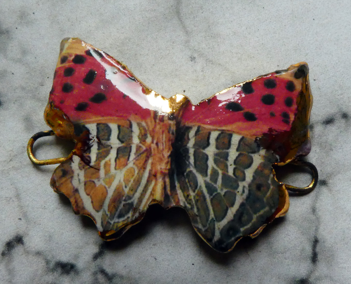 Ceramic Decal Butterfly Bracelet Bar - #7