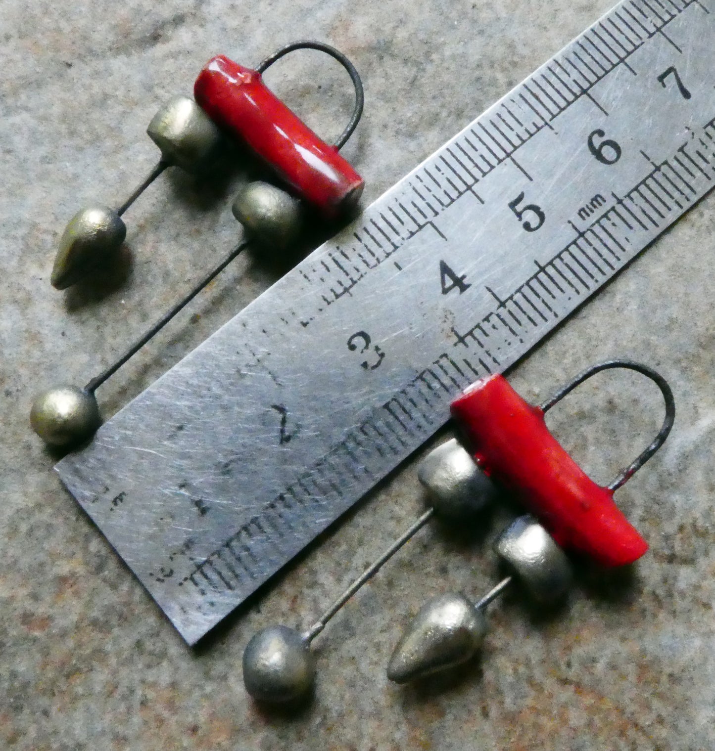 Ceramic Barrel and Bobble Dangles - Red