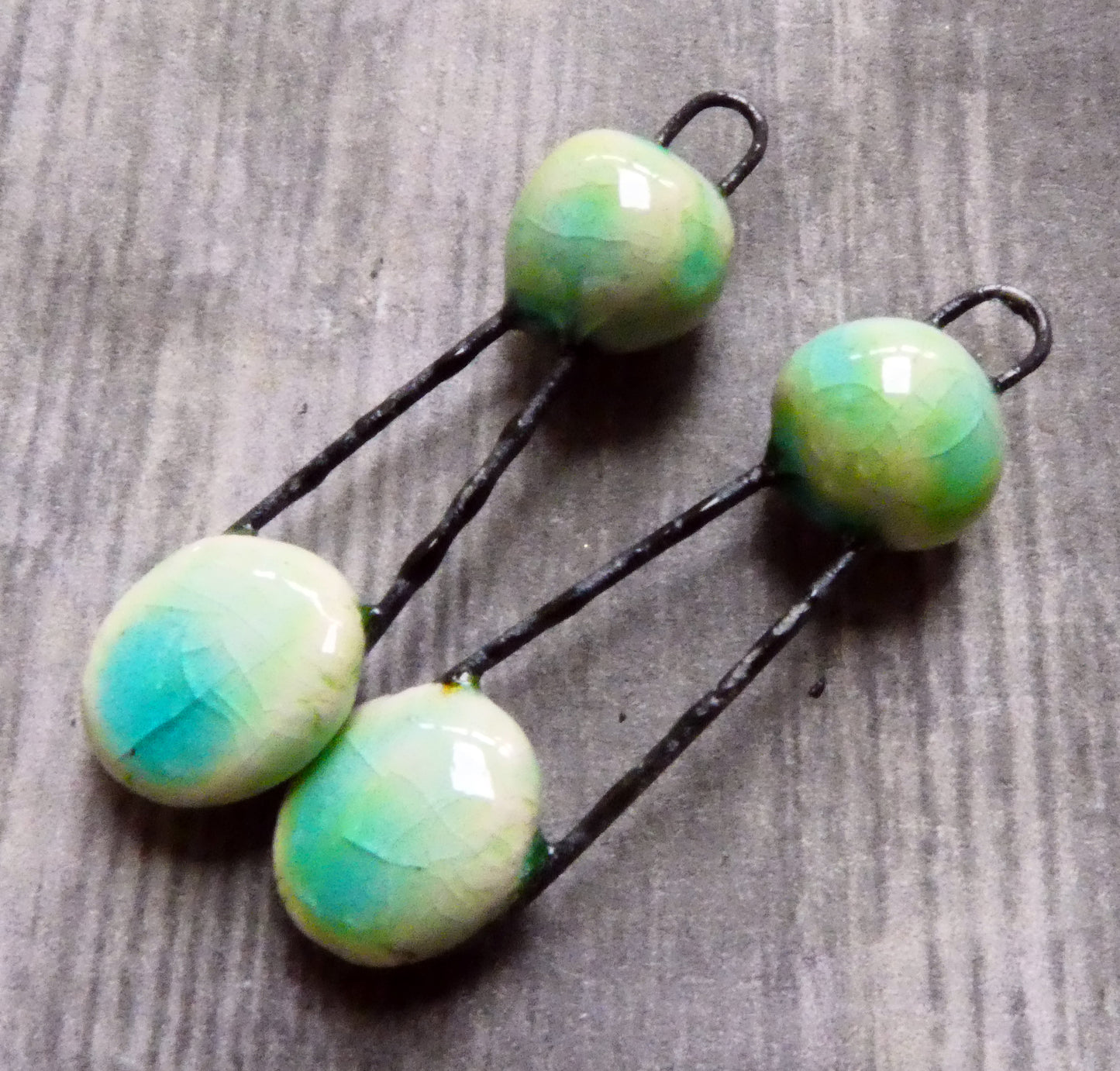 Ceramic Disc Sling Charms - Lime