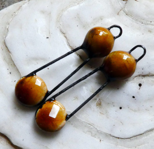 Ceramic Disc Sling Charms - Cognac