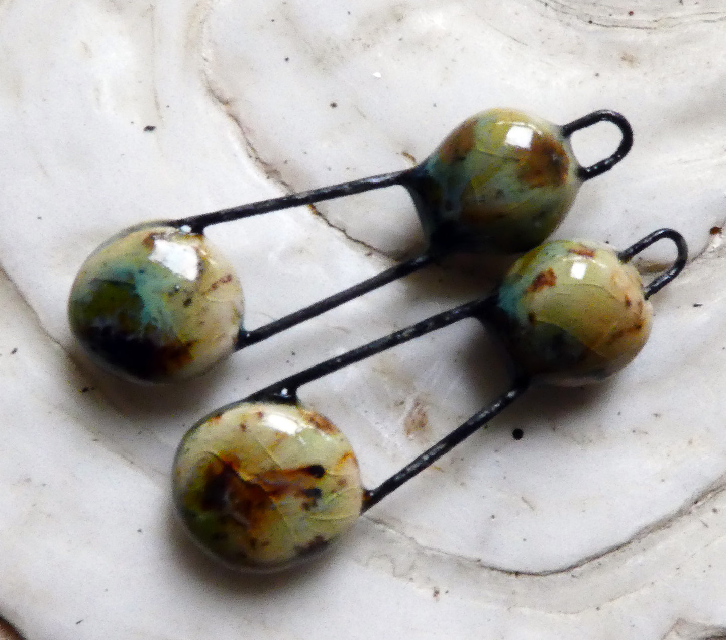 Ceramic Disc Sling Charms - Cappuccino Mint