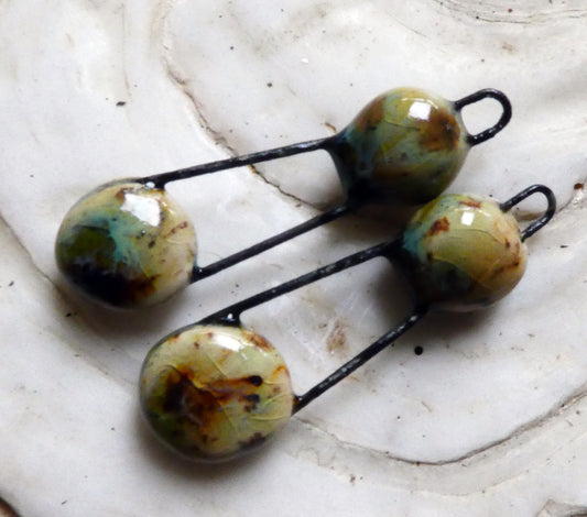Ceramic Disc Sling Charms - Cappuccino Mint