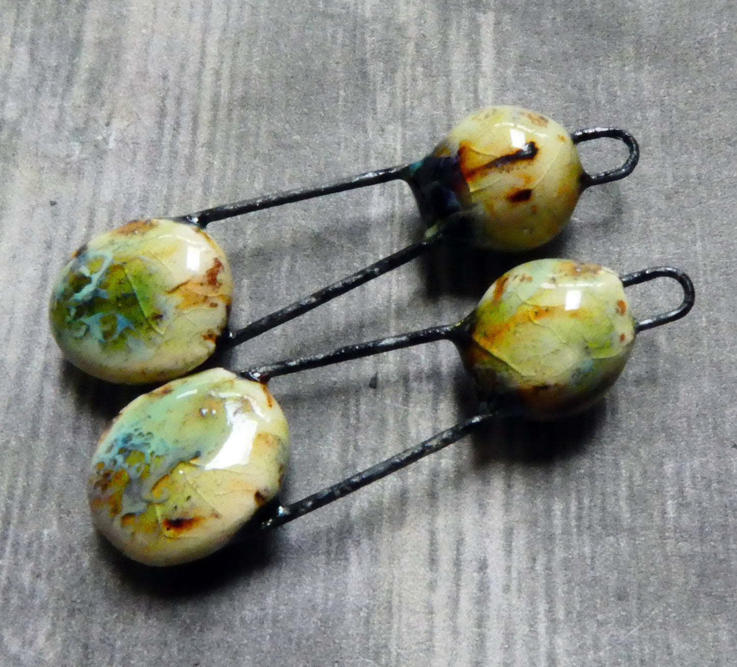 Ceramic Disc Sling Charms - Cappuccino Mint