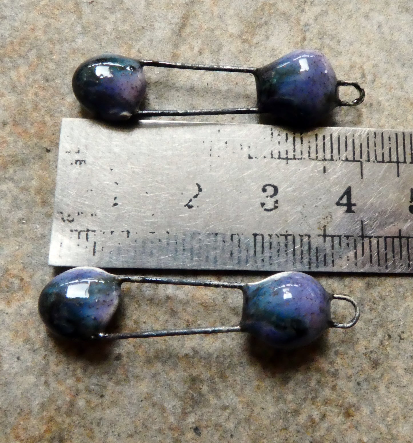 Ceramic Disc Sling Charms -Speckled Violet