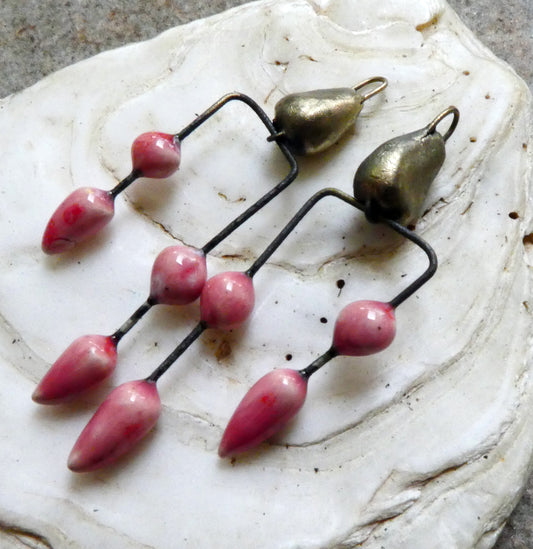 Ceramic Bobbly Dangles - Berry Tart