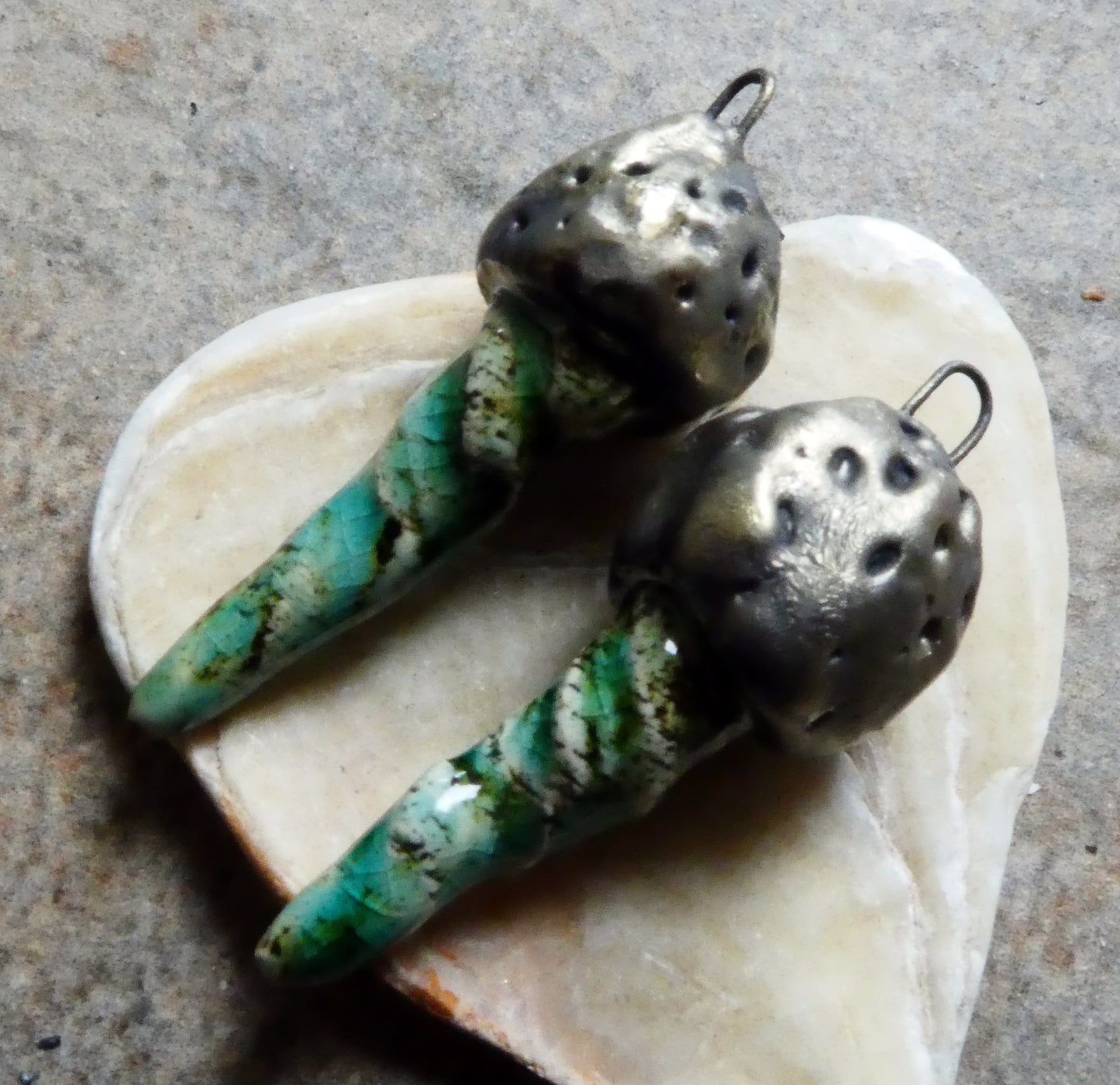 Ceramic Sea Creature Earring Charms -Topaz