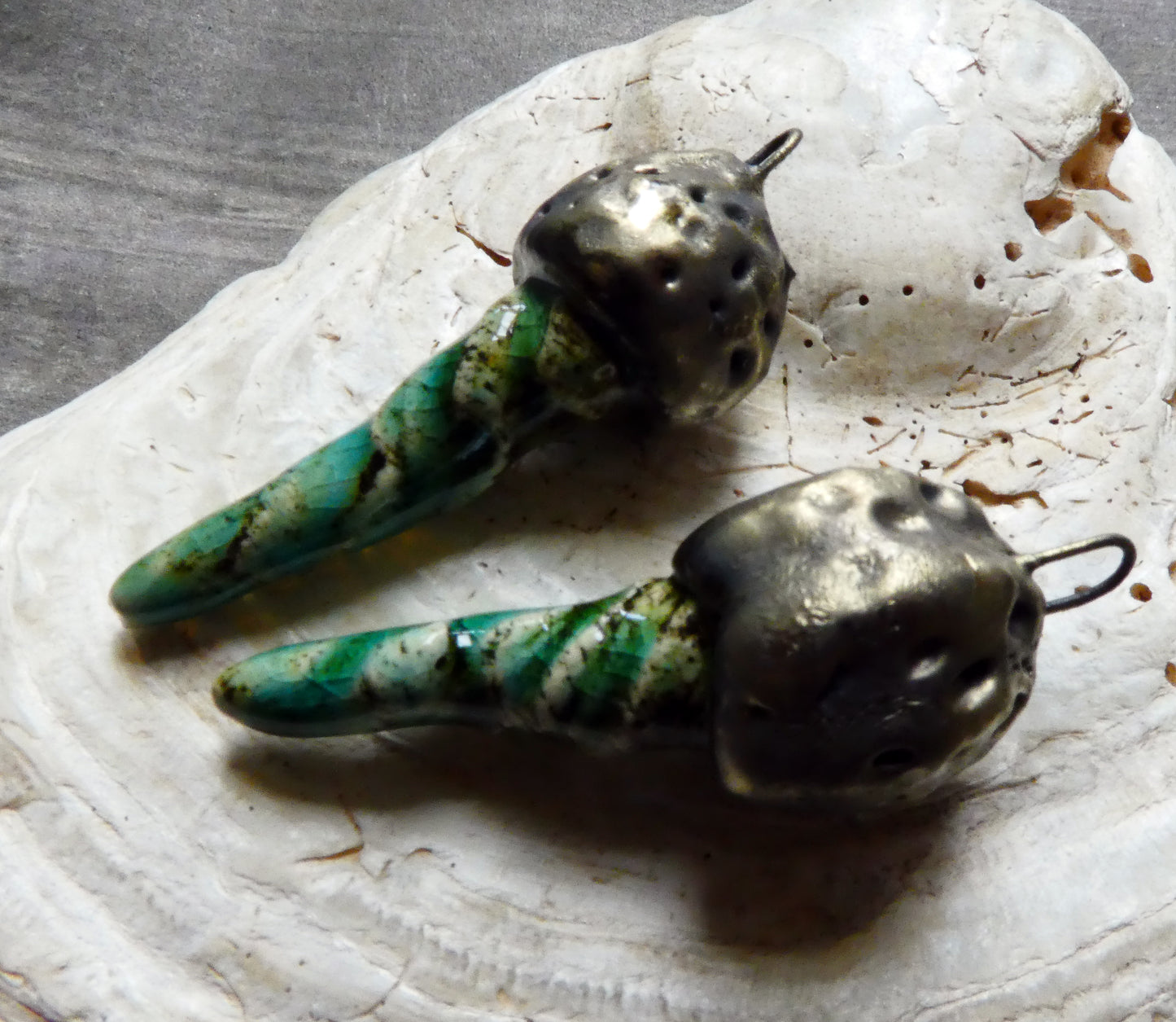 Ceramic Sea Creature Earring Charms -Topaz