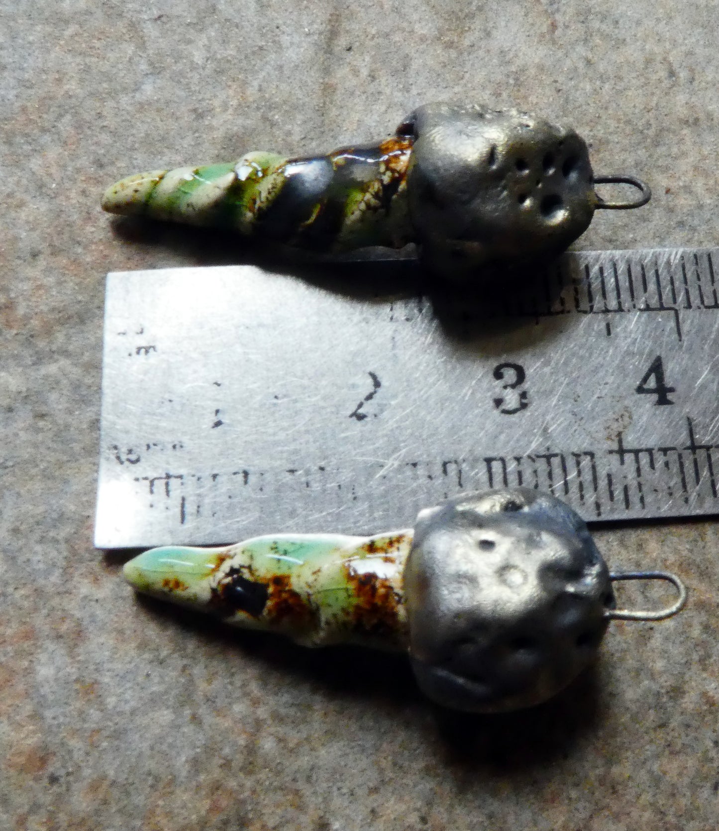 Ceramic Sea Creature Earring Charms -Lime
