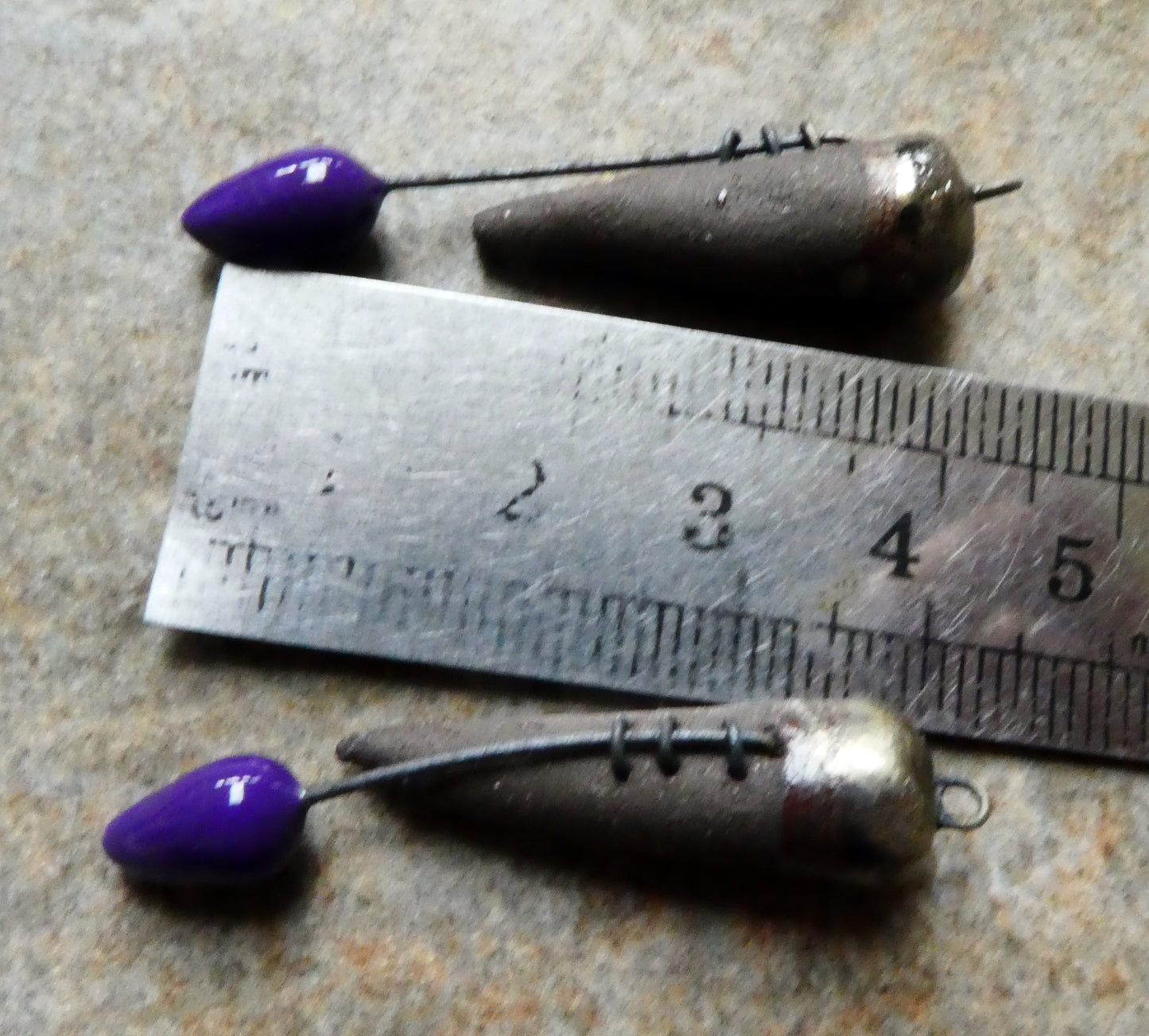 Ceramic Stitched Spike Earring Charms -Dark Purple