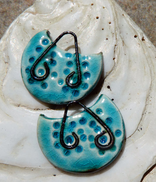 Ceramic Wire Embedded Charms - Topaz