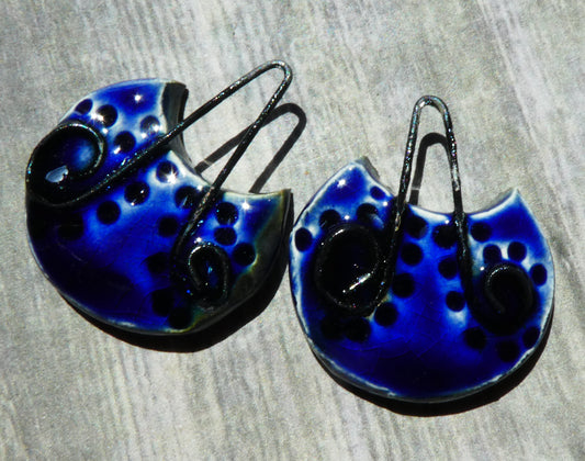 Ceramic Wire Embedded Charms - Mirror Blue