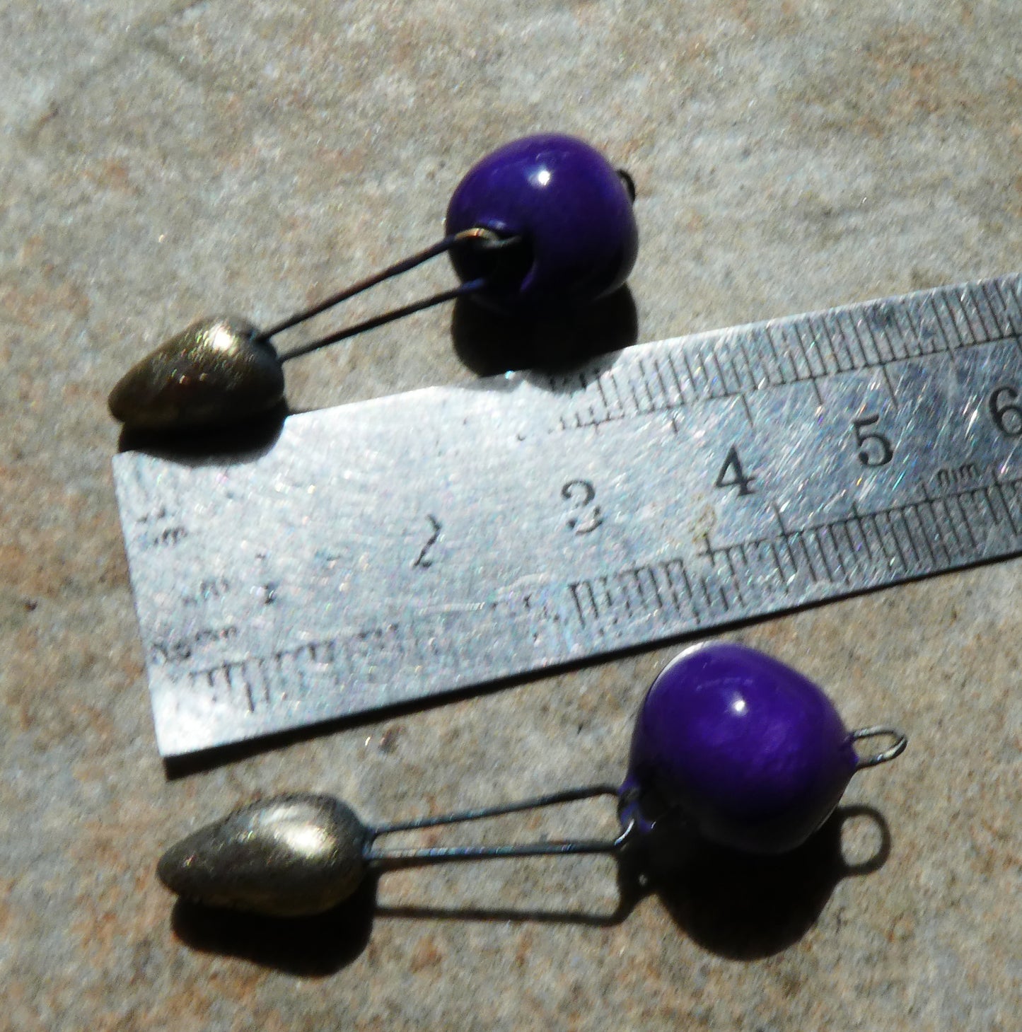 Ceramic Bobbly Dangles -Dark Purple