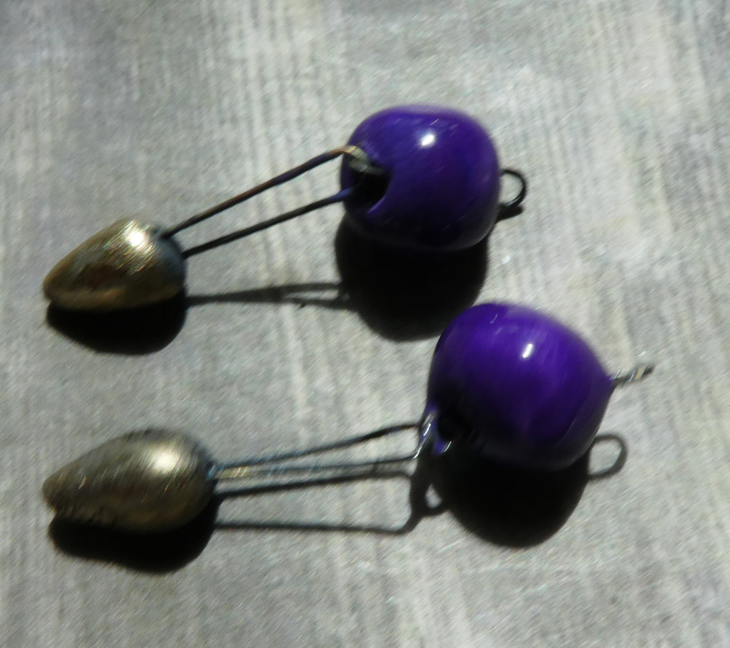 Ceramic Bobbly Dangles -Dark Purple