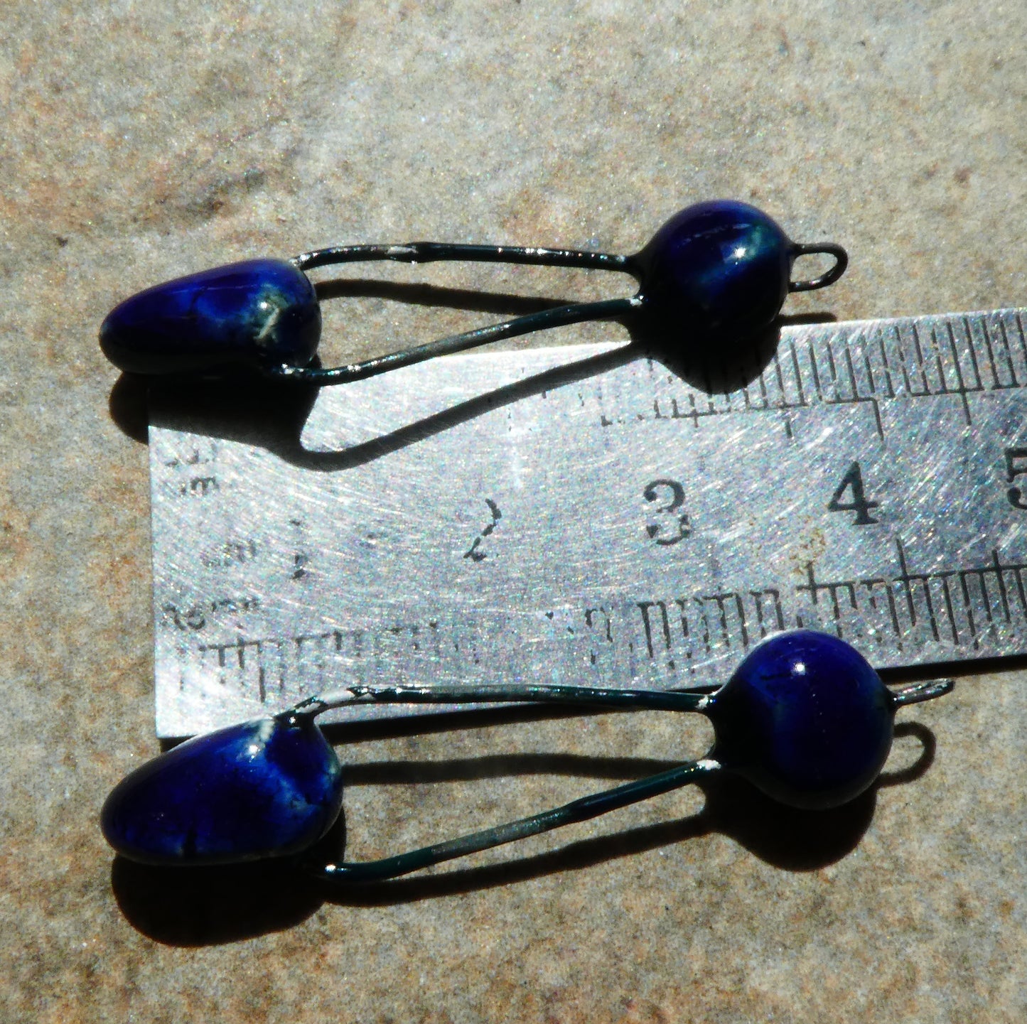 Ceramic Pointy Dangles - Mirror Blue