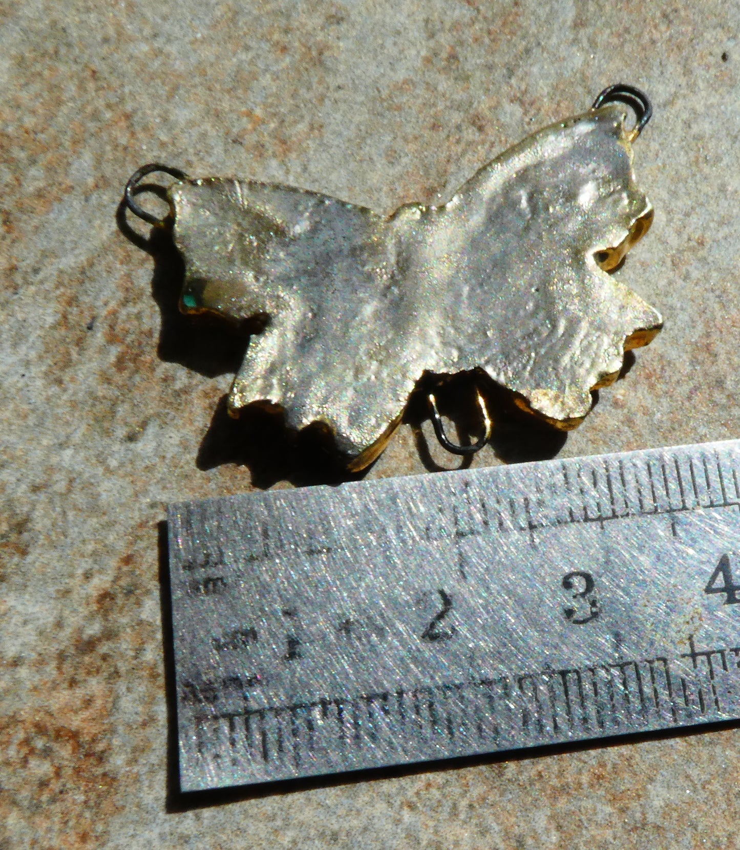 Ceramic Decal Butterfly Necklace Connector - #10