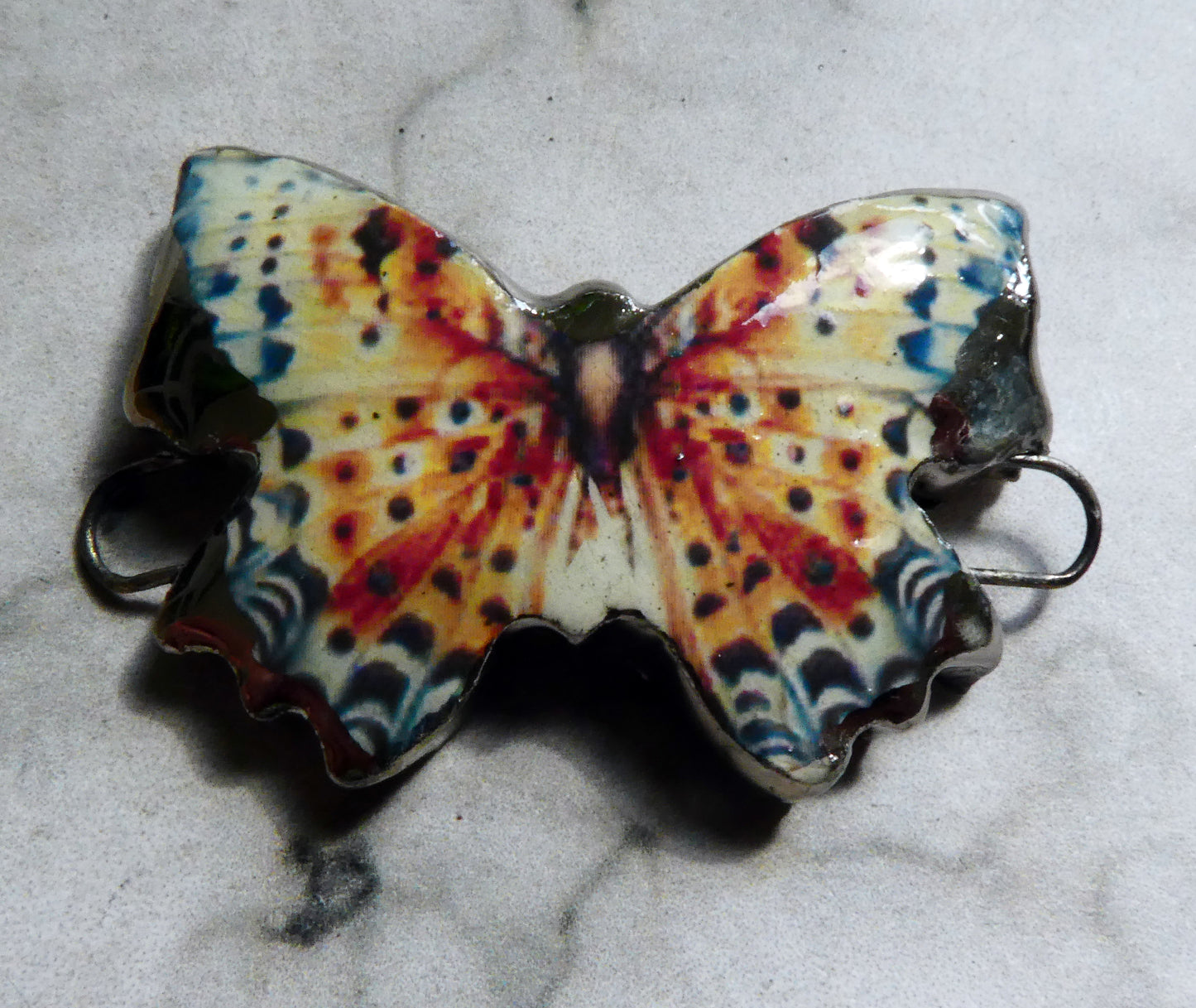 Ceramic Decal Butterfly Bracelet Bar - #14