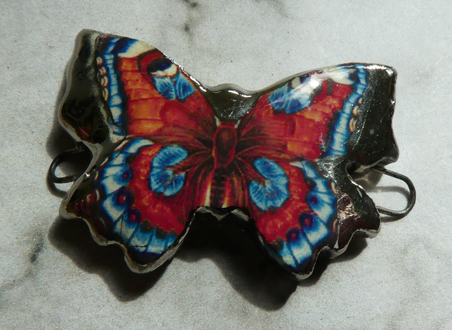 Ceramic Decal Butterfly Bracelet Bar - #16