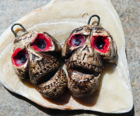 Ceramic Monkey Skull Dangles