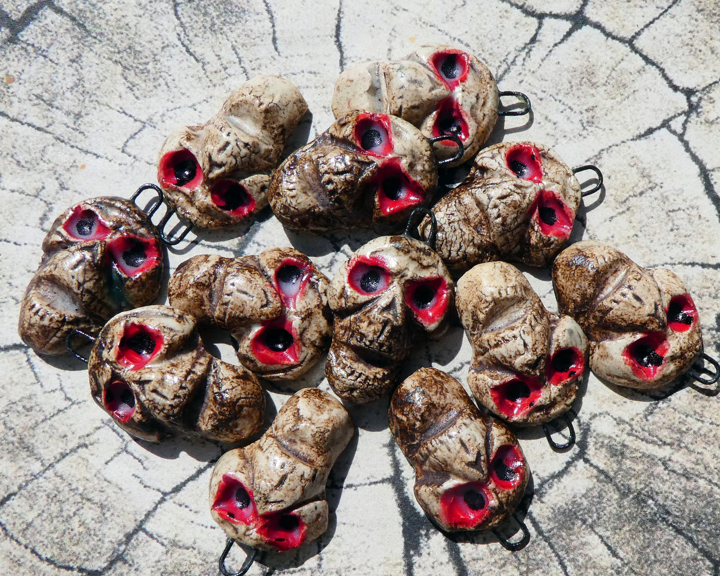 Ceramic Monkey Skull Dangles