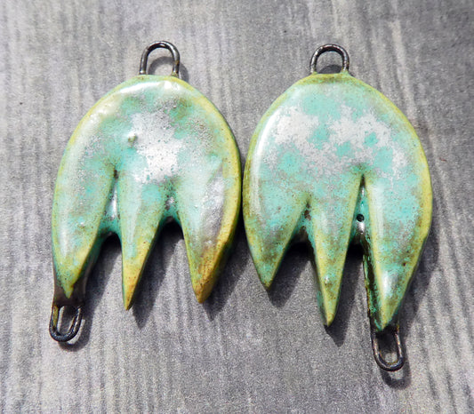 Ceramic Torn Curtain Earring Connectors - Supernova