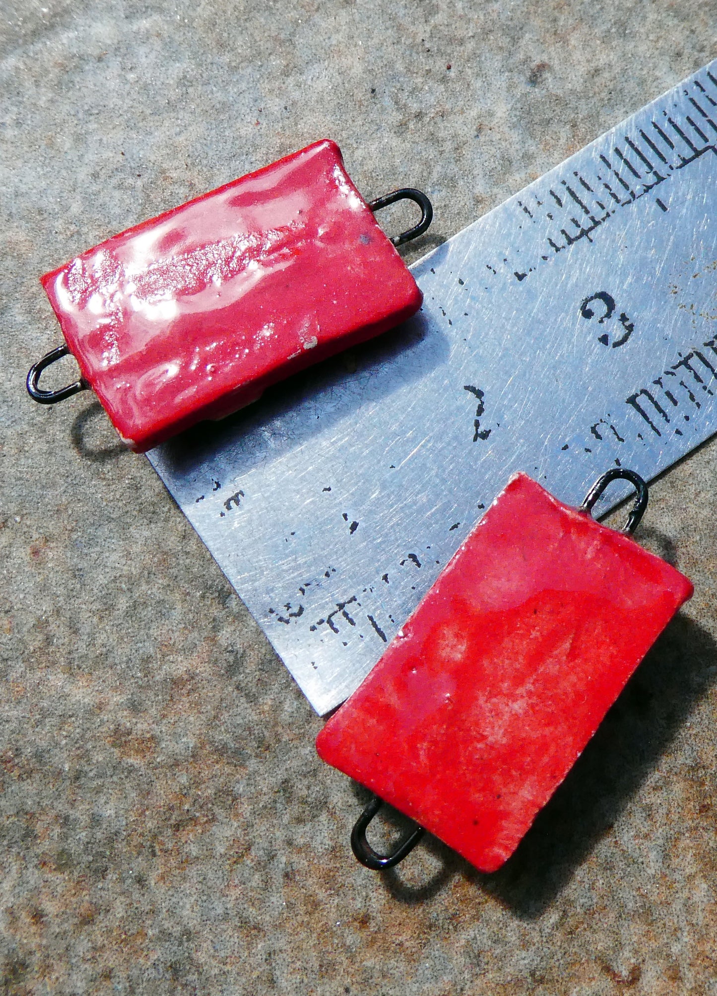Ceramic Cross Tablet Earring Connectors #3