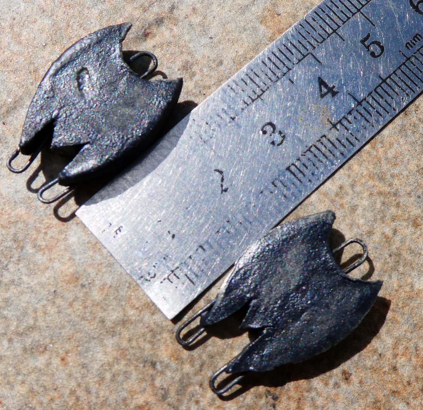 Ceramic Bat Earring Connectors - Matte Black