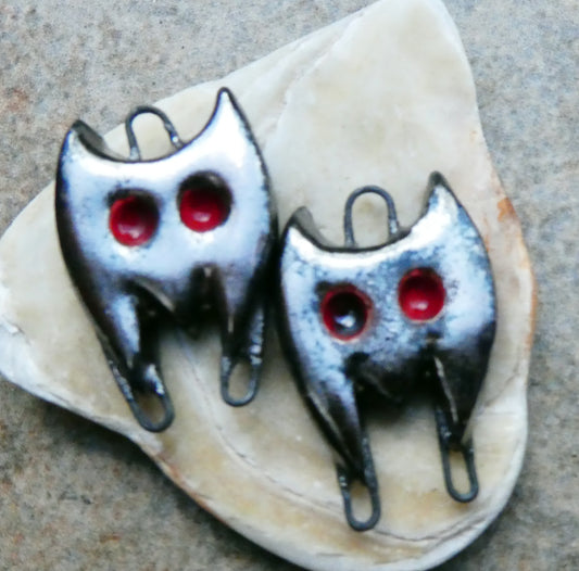 Ceramic Bat Earring Connectors -Gloria