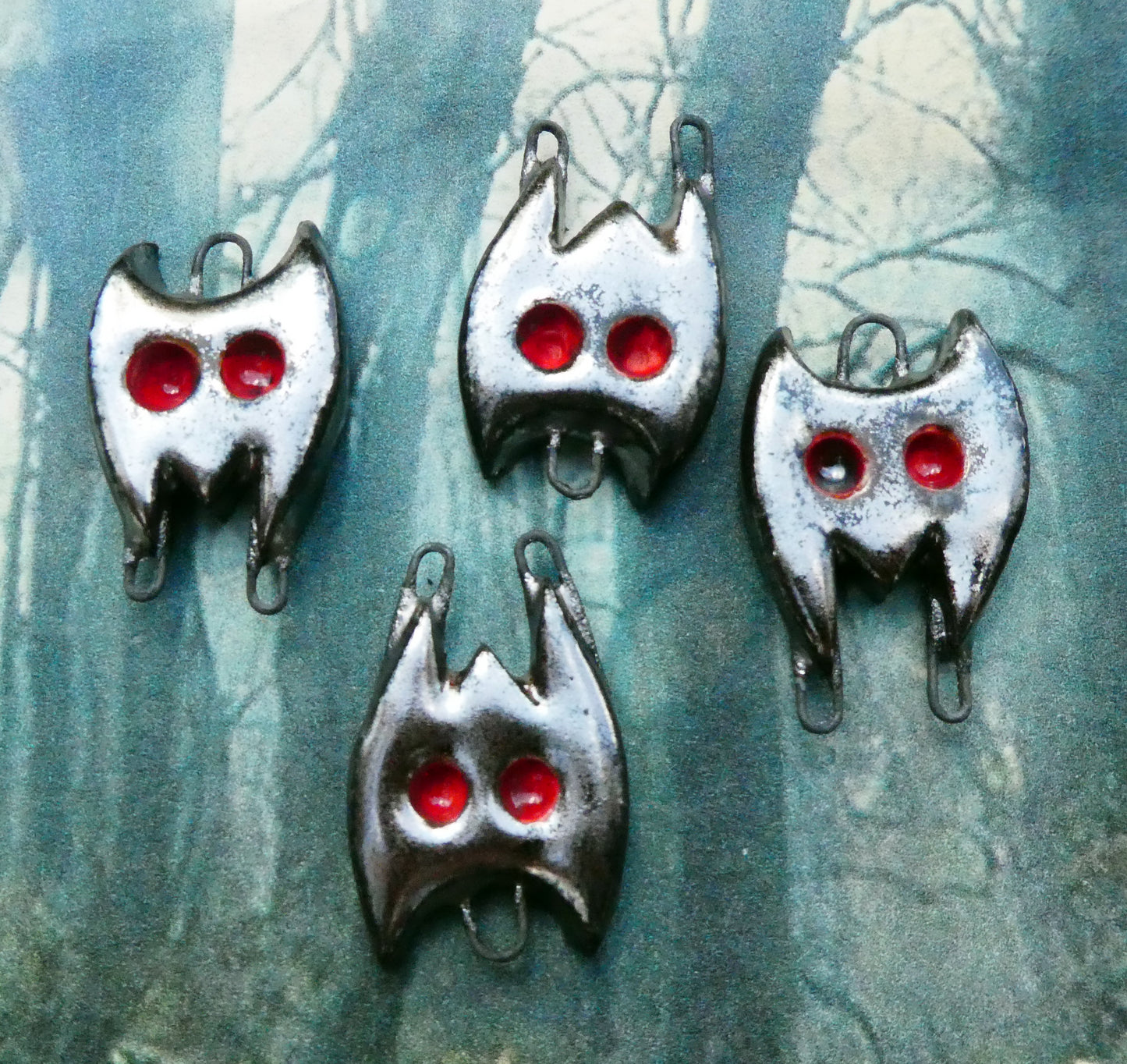 Ceramic Bat Earring Connectors -Gloria