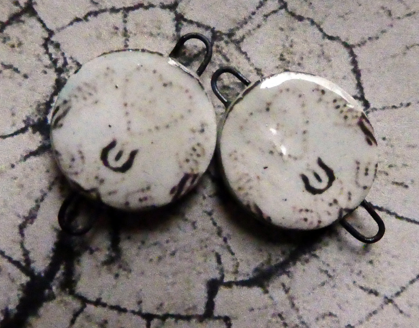 Ceramic Vodou Vèvè Symbol Decal Disc Earring Connectors #11