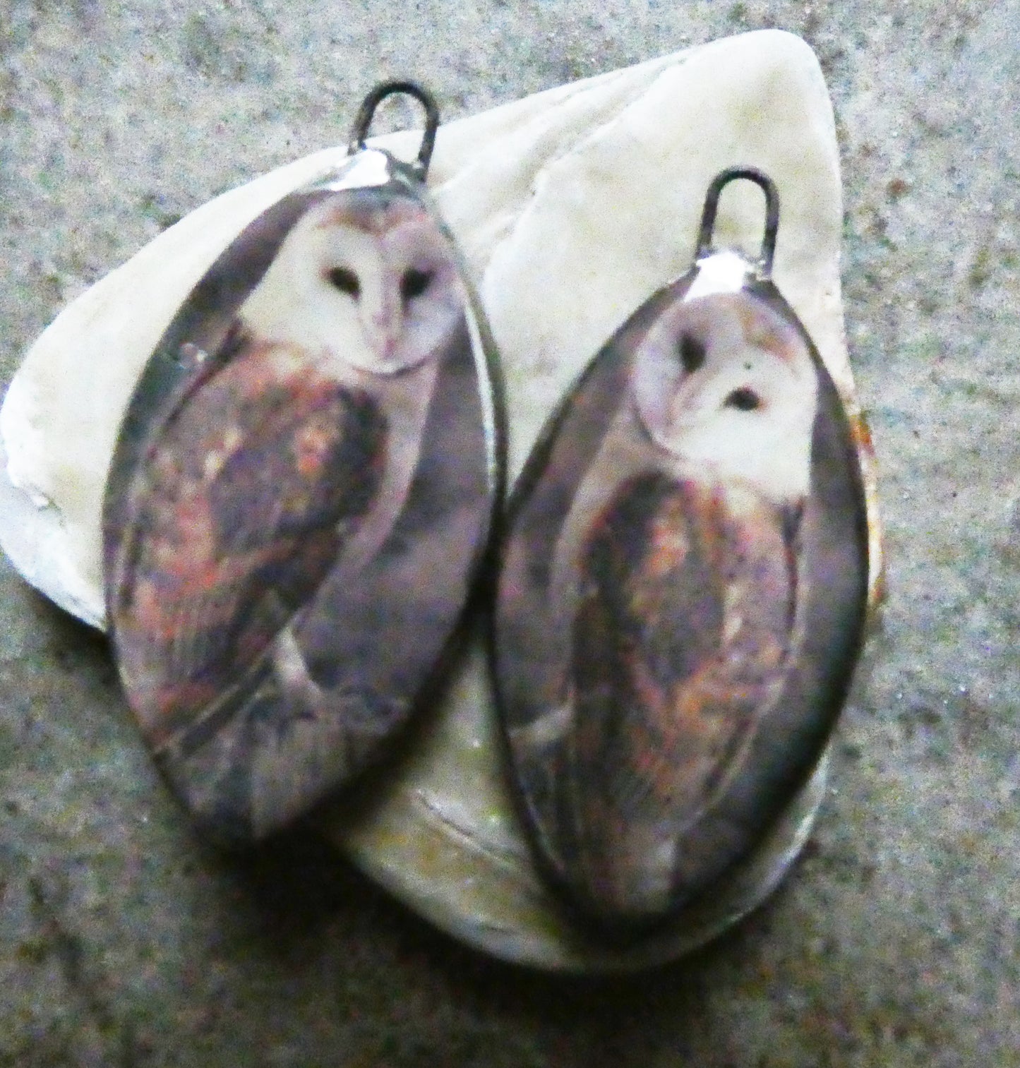 Ceramic Owl Decal Earring Charms #7