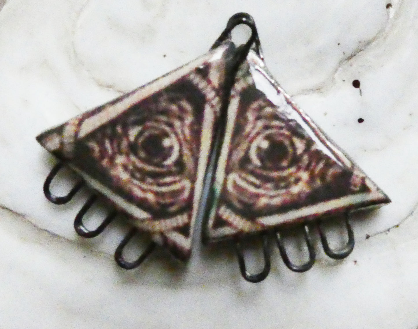 Ceramic All Seeing Eye Decal Earring Connectors #2