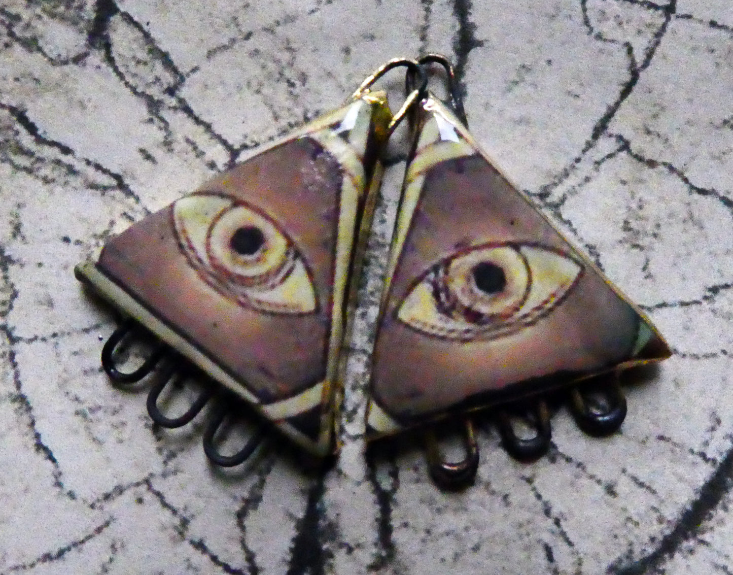 Ceramic All Seeing Eye Decal Earring Connectors #3