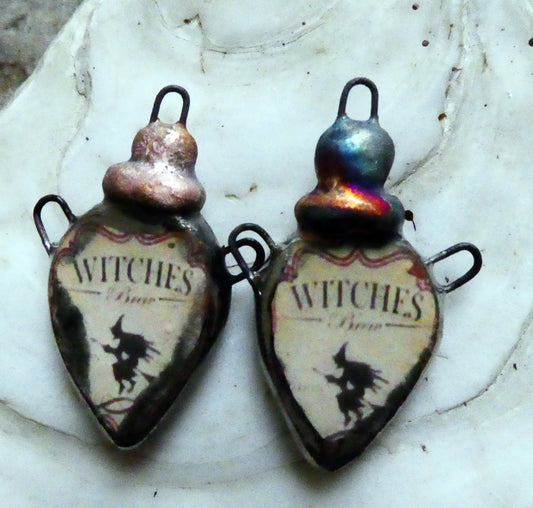 Ceramic Poison Bottle Earring Connectors #6