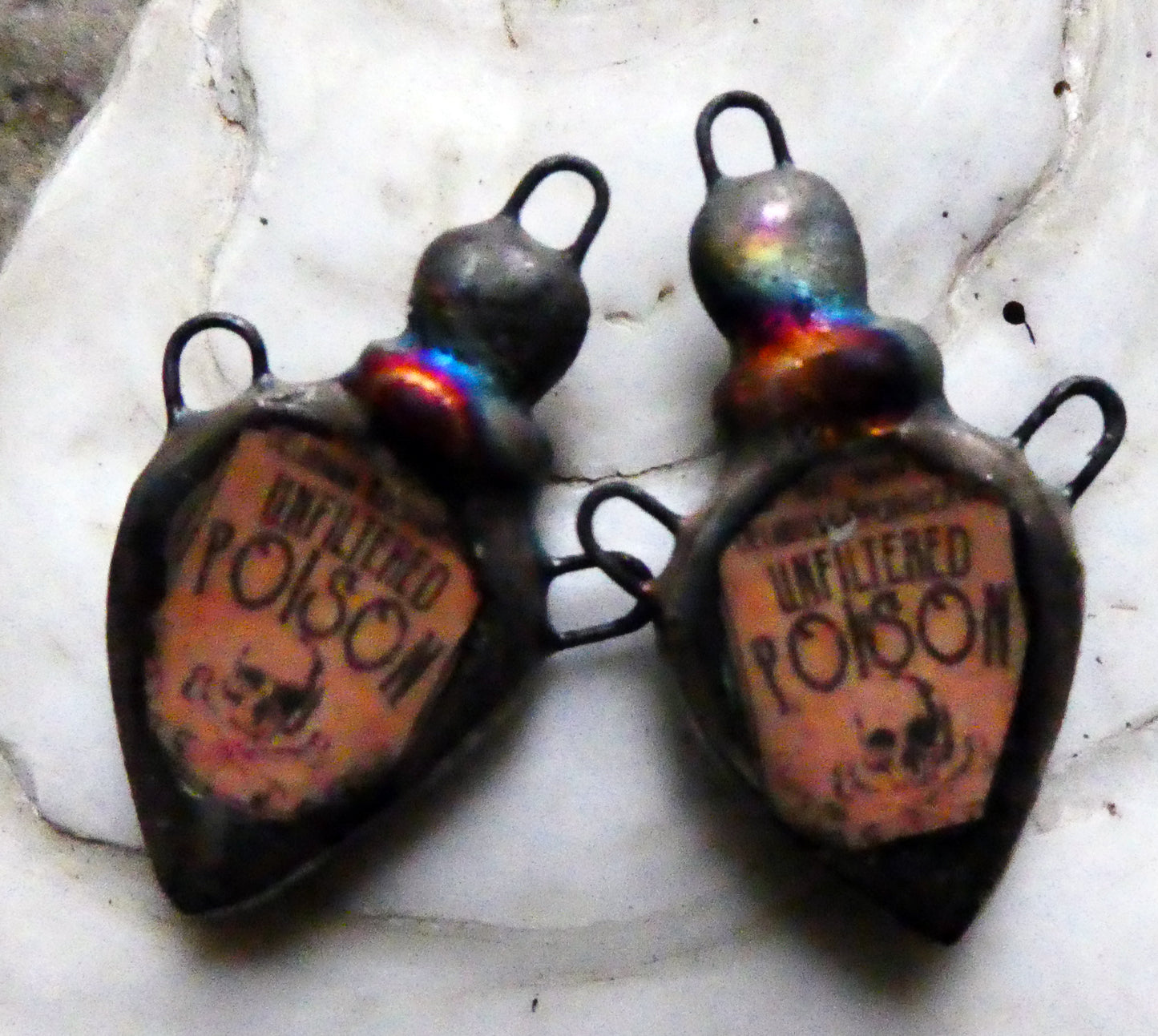 Ceramic Poison Bottle Earring Connectors #8