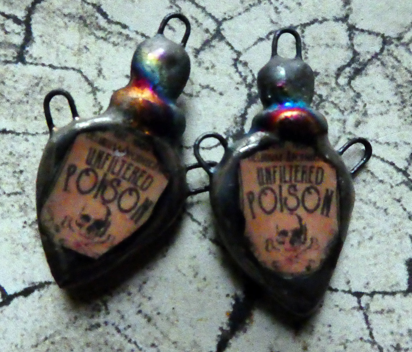 Ceramic Poison Bottle Earring Connectors #8