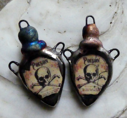 Ceramic Poison Bottle Earring Connectors #9