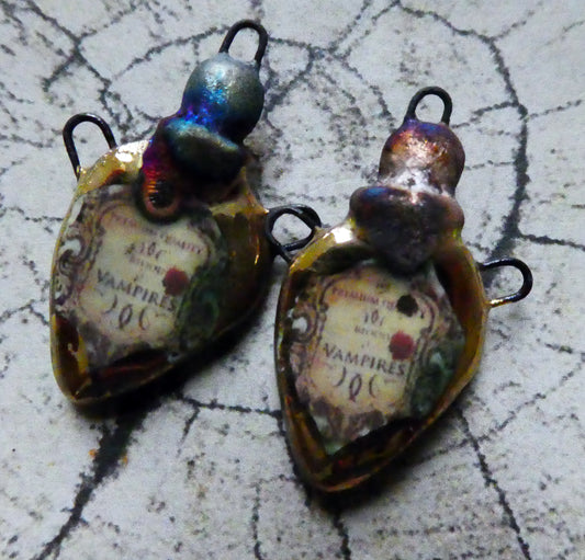 Ceramic Poison Bottle Earring Connectors #11