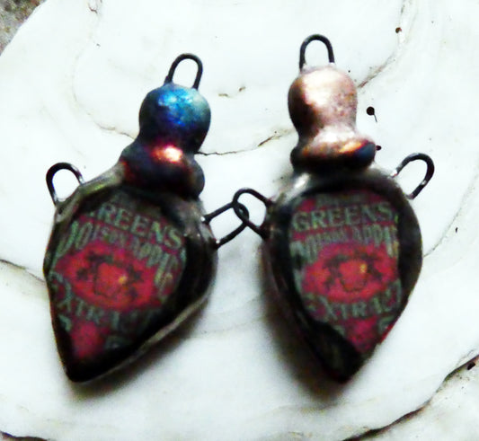 Ceramic Poison Bottle Earring Connectors #12