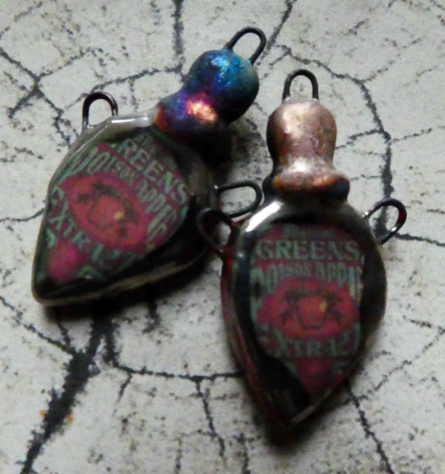 Ceramic Poison Bottle Earring Connectors #12