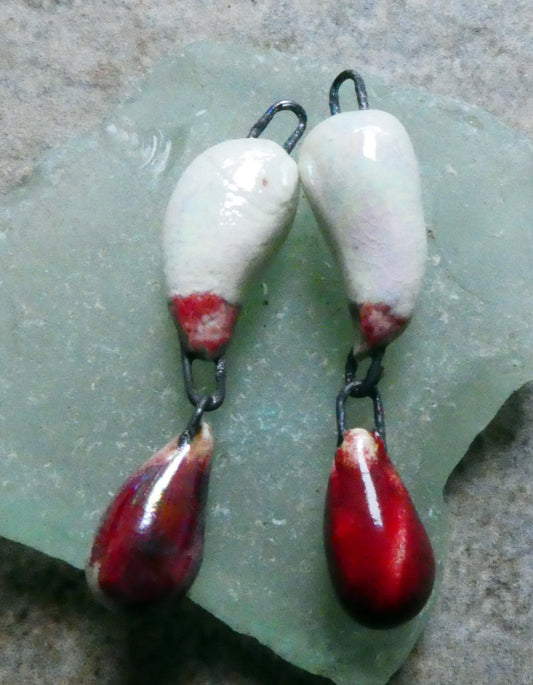 Ceramic Bloody Fangs Dangles