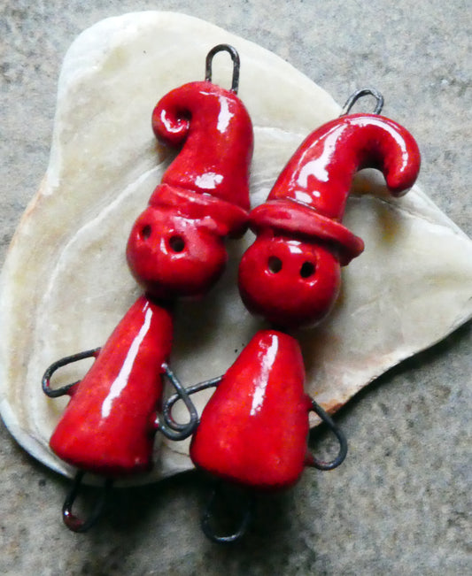 Ceramic Witch Connectors - Red