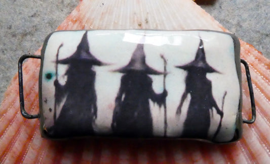 Ceramic Witch Trio Decal Bracelet Focal #1