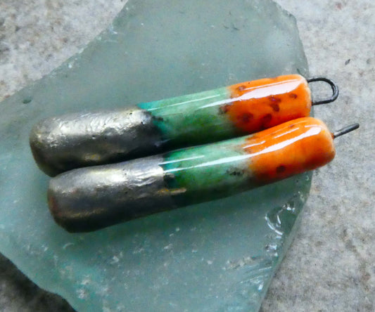 Ceramic Sticks Earring Charms -Algae Bloom and Wildfire