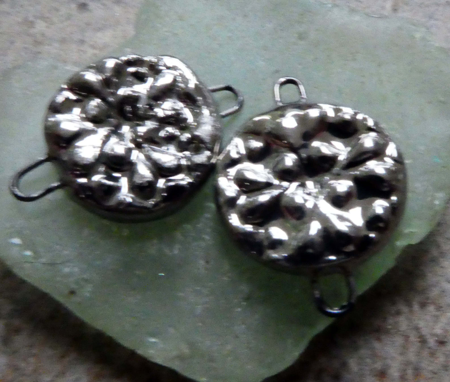 Ceramic Snowflake Earring Connectors-Platinum