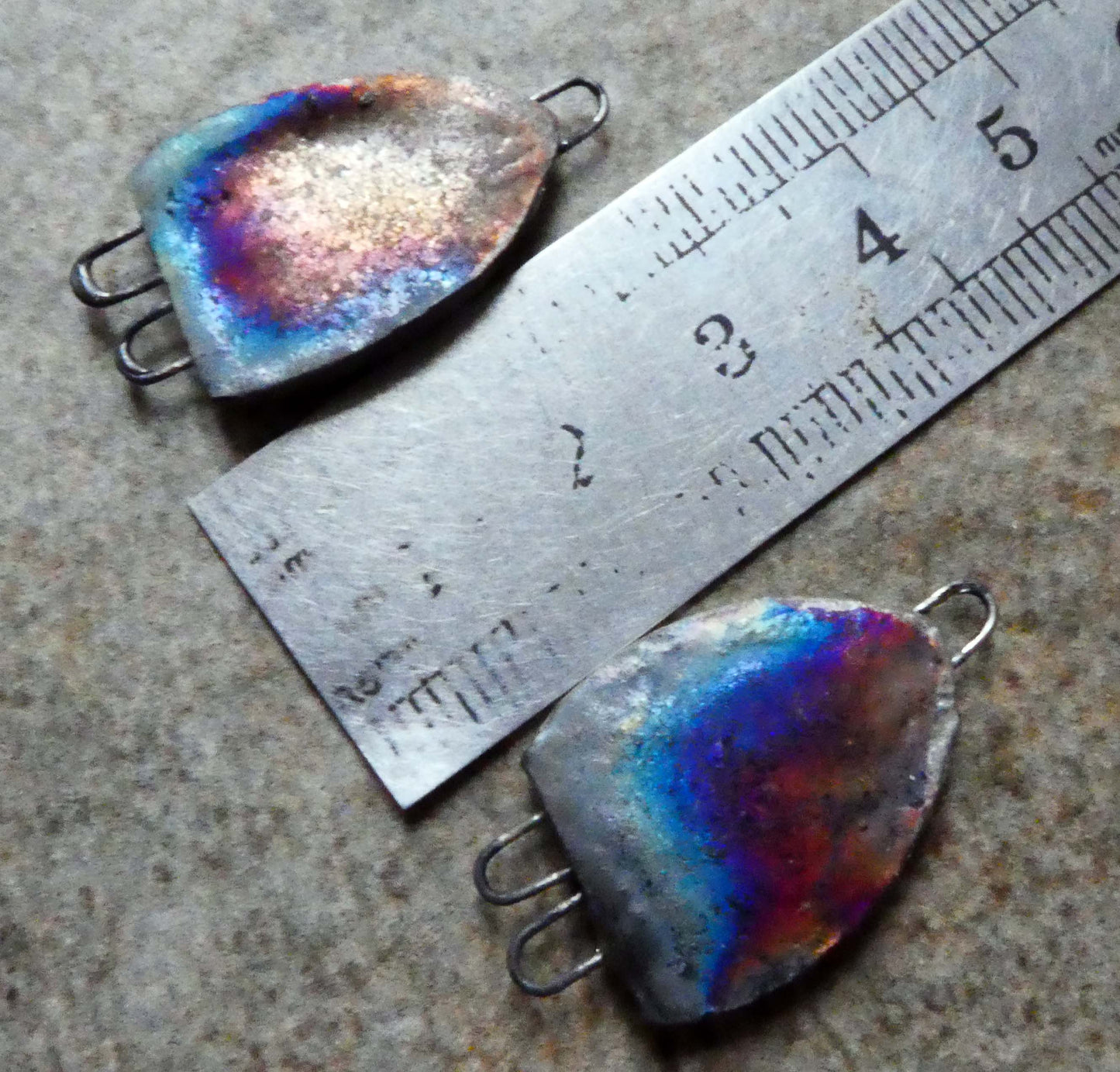 Ceramic Stags in Heather Earring Connectors - #3